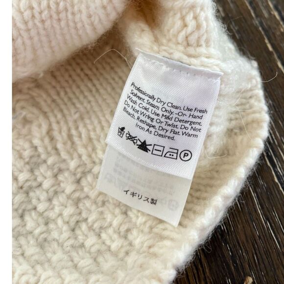 Eddie Bauer Wool Blend Cable Knit Turtleneck Sweater Ivory Women’s Size M - Picture 7 of 11